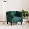 vidaXL Fauteuil Chesterfield vert fonc&eacute; tissu