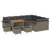 vidaXL Ensemble de canap&eacute; de jardin 13 pc Gris polyrotin