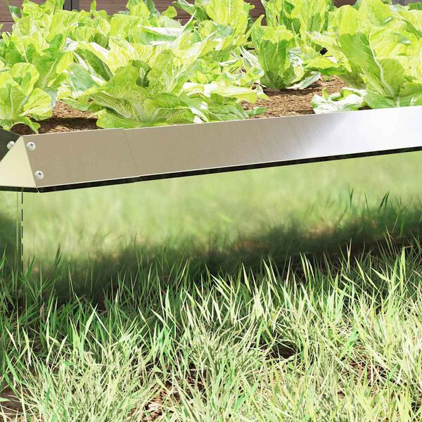 vidaXL Cl&ocirc;ture &agrave; escargots 4 pcs Argent 50 x 3,5 x 25 cm