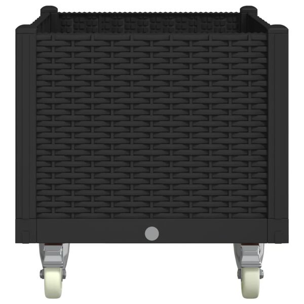vidaXL Jardinière à roulettes noir 80x50x54 cm PP