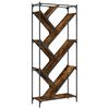 vidaXL Bibliothèque chêne fumé 79x30x180 cm bois d'ingénierie et métal