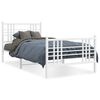 vidaXL Cadre de lit m&eacute;tal sans matelas et pied de lit blanc 100x200 cm