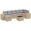 vidaXL Salon de jardin avec coussins 8pcs m&eacute;lange beige r&eacute;sine tress&eacute;e