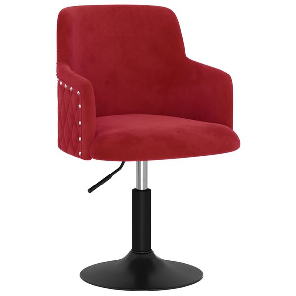 vidaXL Chaise pivotante de salle &agrave; manger Rouge bordeaux Velours