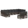 vidaXL Ensemble de canap&eacute; de jardin 12 pcs Gris polyrotin