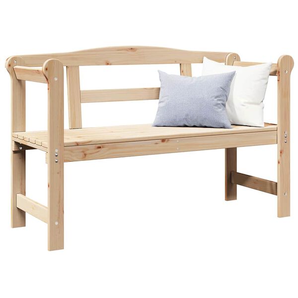vidaXL Banc ext&eacute;rieur Naturel 119 x 44 x 76 cm Bois de pin massif