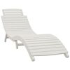 vidaXL Chaise longue avec table blanc bois massif d'acacia