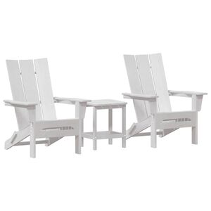 vidaXL Chaise de jardin 3 pcs Blanc 80.5 x 74.5 x 92 cm Poly&eacute;thyl&egrave;ne