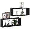 vidaXL &Eacute;tag&egrave;res Murales avec &eacute;tag&egrave;re 2 pcs Ch&ecirc;ne noir 60 x 15 x 23 cm