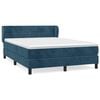 vidaXL Sommier &agrave; lattes de lit et matelas Bleu fonc&eacute; 140x200cm Velours