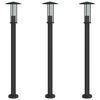 vidaXL Lampadaires d'ext&eacute;rieur 3 pcs noir 100 cm acier inoxydable