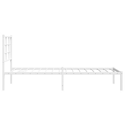 vidaXL Cadre de lit métal sans matelas avec tête de lit blanc 75x190cm