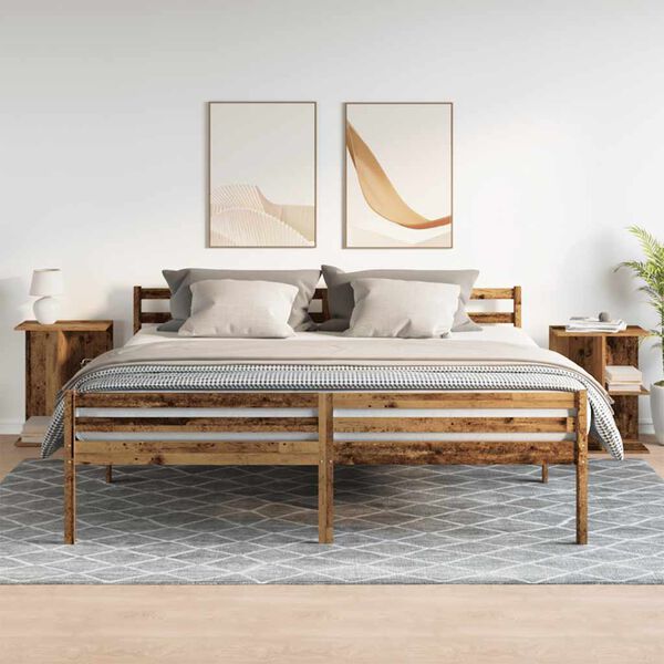 vidaXL Tables de chevet 2 pcs vieux bois 46,5x29x61 cm bois ing&eacute;nierie