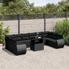 vidaXL Salon de jardin 11 pcs avec coussins noir r&eacute;sine tress&eacute;e