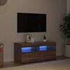 vidaXL Meuble TV avec lumières LED Chêne marron 90x35x40 cm