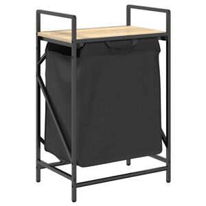 vidaXL Panier &agrave; linge 1 compartiment avec &eacute;tag&egrave;re en ch&ecirc;ne Sonoma