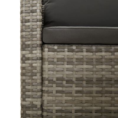 vidaXL Salon de jardin 8 pcs avec coussins Gris Résine tressée