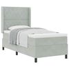 vidaXL Lit &agrave; ressorts avec matelas Gris clair 100 x 200 cm Velours