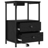 vidaXL Cabinet de chevet avec tiroir 2 pcs Ch&ecirc;ne noir 40 x 31 x 60 cm