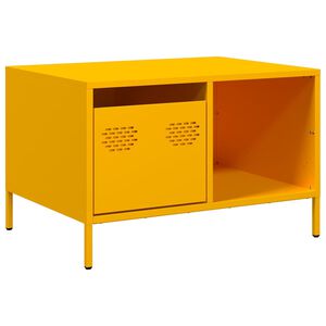 vidaXL Table basse jaune moutarde 68,5x50x43,5 cm acier lamin&eacute; &agrave; froid