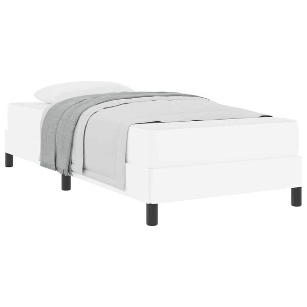 vidaXL Cadre de lit avec matelas Blanc pur 80 x 200 cm tissu