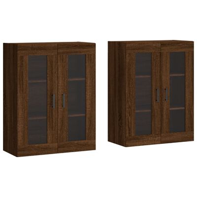 vidaXL Armoires murales 2 pcs chêne marron bois d'ingénierie