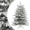 vidaXL Sapin de No&euml;l artificiel &agrave; charni&egrave;res avec neige floqu&eacute;e 180 cm