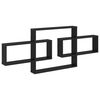 vidaXL &Eacute;tag&egrave;re Murale Ch&ecirc;ne noir 130 x 10 x 50 cm Bois d'ing&eacute;nierie