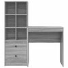 vidaXL Bureau avec tiroir 2 pcs Gris Sonoma