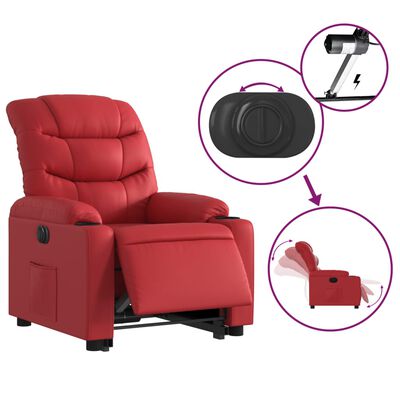 vidaXL Fauteuil inclinable électrique rouge similicuir