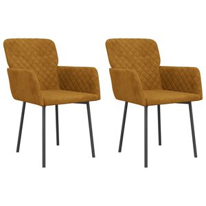 vidaXL Chaises &agrave; manger lot de 2 Marron Velours