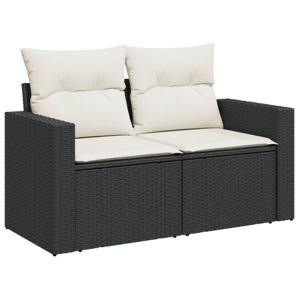 vidaXL Salon de jardin 11 pcs avec coussins noir r&eacute;sine tress&eacute;e