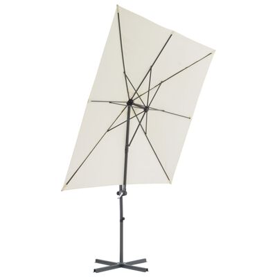 vidaXL Parasol de jardin avec base portable sable