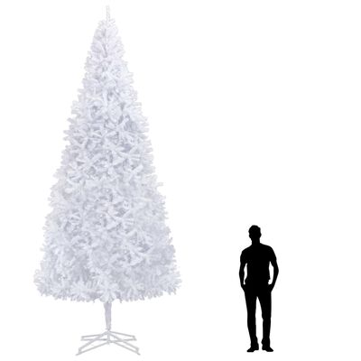 vidaXL Arbre de Noël artificiel pré-éclairé 500 cm blanc