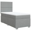 vidaXL Sommier &agrave; lattes de lit avec matelas Gris clair 90x200 cm Tissu