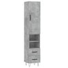 vidaXL Buffet haut Gris b&eacute;ton 34,5x34x180 cm Bois d'ing&eacute;nierie