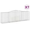 vidaXL Paniers &agrave; gabions arqu&eacute;s 7 pcs 400x50x120/140 cm Fer galvanis&eacute;