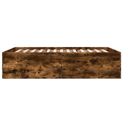 vidaXL Cadre de lit chêne fumé 120x190 cm bois d'ingénierie