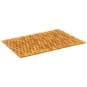 vidaXL Tapis de bain Naturel 65 x 100 cm Bois d'Acacia Massif
