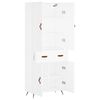 vidaXL Buffet haut Blanc 69,5x34x180 cm Bois d'ing&eacute;nierie