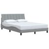 vidaXL Cadre de lit sans matelas Hanko gris clair 140x190 cm tissu