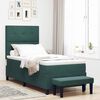 vidaXL Lit &agrave; ressorts avec matelas Vert fonc&eacute; 90 x 190 cm Velours