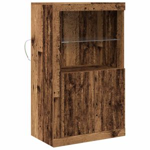 vidaXL Buffet LED 60,5 x 37 x 100 cm Bois d'ing&eacute;nierie Bois ancien