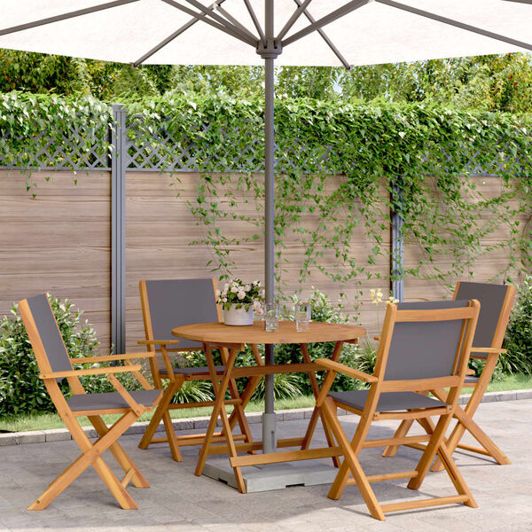 vidaXL Ensemble &agrave; manger de jardin 5 pcs anthracite tissu bois massif