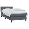 vidaXL Sommier &agrave; lattes de lit et matelas gris fonc&eacute; 80x210 cm velours