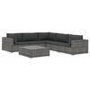 vidaXL Salon de jardin 6 pcs avec coussins r&eacute;sine tress&eacute;e gris