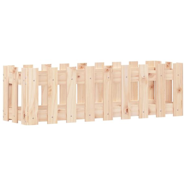 vidaXL Lit surélevé de jardin design de clôture 100x30x30cm pin massif