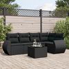 vidaXL Salon de jardin 6 pcs avec coussins noir r&eacute;sine tress&eacute;e