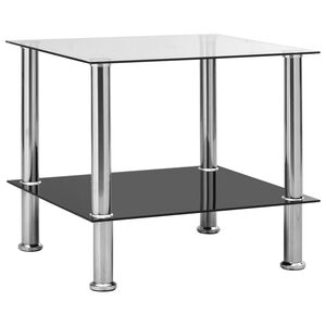 vidaXL Table d'appoint Transparent 45x50x45 cm Verre tremp&eacute;