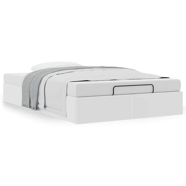 vidaXL Cadre de lit ottoman sans matelas blanc 120x200 cm similicuir